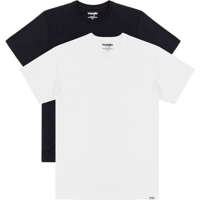 Wrangler Maat S 2PACK TEE CREWNECK - BLACK + WHITE - Mannen