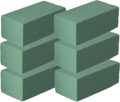 Glorex Hobby Steekschuim/oase voor plantenbak - 6x - groen - nat - 23 x 7,5 x 11 cm