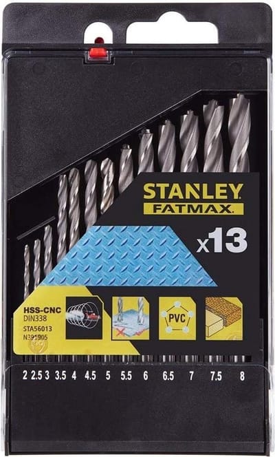 Stanley Fatmax Hss-metaalboor Precisieset - Diam. 2-8mm - 13 Stuks