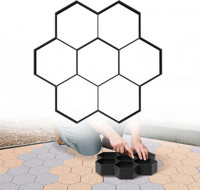 Betonvorm Set - Trottoir Bekisting - Terras Aanleggen - Zeshoekig Patroon - 2 Stuks