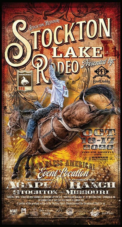 Signs USA - wandbord - dibond - Rodeo Promotie - 35 x 65 cm - Stockton - Beige