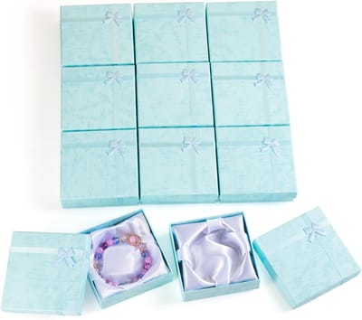 12 Stuks Kartonnen Sieraden Geschenkdozen voor Armbanden - Verpakking voor Verjaardag en Moederdag, Licht Turquoise Kleur