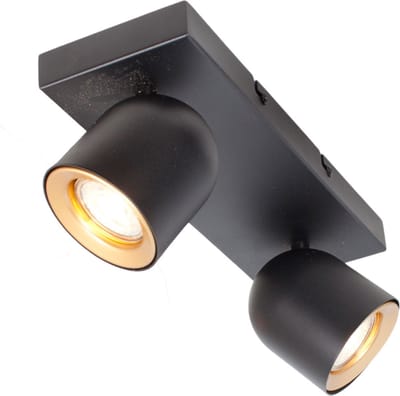Plafondspot | 10 cm | Solare spots | 2 lichts | GU10 | goud zwart | metaal | moderne accent verlichting