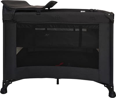 Novi Baby Nolan Luxe Air+ Campingbed/Box - Zwart Melange - Compact inklapbaar campingbed - Inclusief transporttas