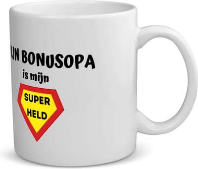 Akyol - mijn bonusopa is mijn superheld koffiemok - theemok - Opa - super bonusopa - verjaardag - cadeautje voor opa - opa artikelen - kado - geschenk - 350 ML inhoud