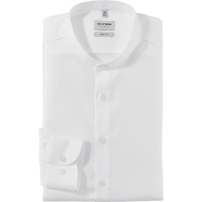 OLYMP Level 5 body fit overhemd - twill - wit - Strijkvriendelijk - Boordmaat: 46