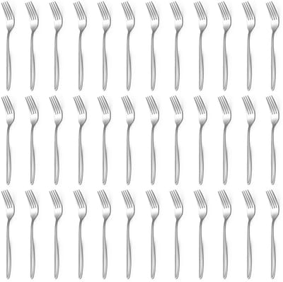 Dailygoody - Vorkjes - 36 Stuks - Roestvrijstalen Bestekvorkjes - 19,8CM - Vaatwasserbestendig - Modern Design - Geschikt voor Huishouden en Rest