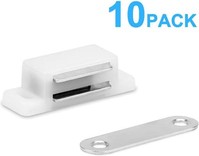 Intirilife 10x magneetsluitingen in WIT - Magnetische deurdranger met een houdkracht van 3-4kg - Set van 10 meubelmagneetsloten voor kastdeuren etc.