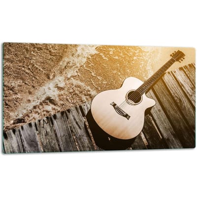 TMK ArtDeko - Snijplank - Glas - 52x30 cm - Gitaar Ontwerp