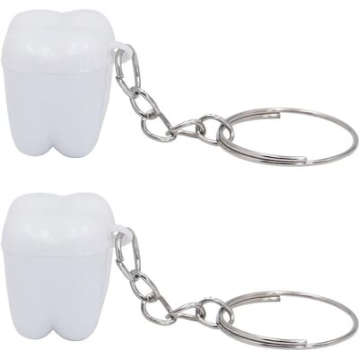 1020 Pièces Forme de Dent Boîte à Dents de Lait Porte-clés en Plastique Organisateur de Boîte de Rangement pour Dents d'Enfants Souvenir de Dent d'Enfant Récipient de Conservation
