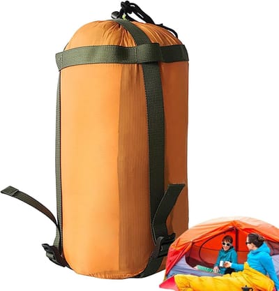 Slaapzakopslag - Slaapzakhoes Compressiezak - Kamperen Reizen Buiten - Lichtgewicht Nylon Rugzak - 1-persoons - Oranje