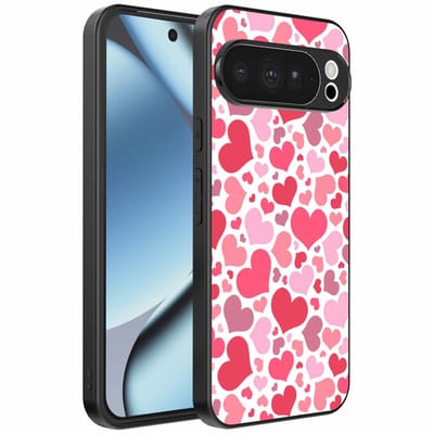 Geschikt voor Google Pixel 10 Pro Telefoonhoesje met Hartjes Print - Hearts Design TPU Backcover Case - Kinder Hoesje met Hartjes Design - Smartphonica geschikt voor Google Pixel 10 Pro