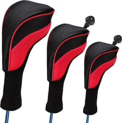 Livano Golfclub Headcover - Covers - Beschermers - Golfset - Rood - 3 Stuks