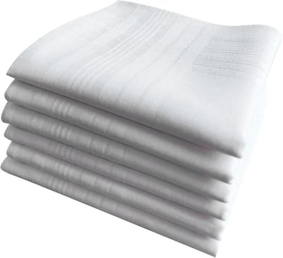 Klassieke Zakdoeken - Herenzakdoeken Katoen - Dagelijks Gebruik - Zacht Absorberend - 5 Stuks - Wit