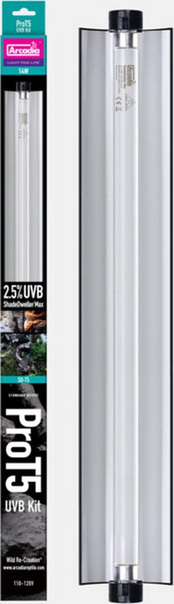 Arcadia Pro T5 Max Set Shadedweller 2,5% UVB 600mm | 14W terrariumverlichting voor schaduwminnende slangen en reptielen