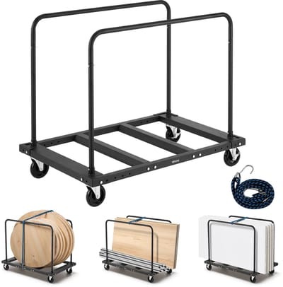 Lifero Wagen voor Gipsplaat - Stalen Kar Gipsplaten - Plateauwagen Zwart - Gipsplaatwagen Staal - Transport Gips - Kar Magazijn