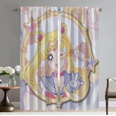 Maandmeisje Keukengordijnen 2 Stuks Gordijnen voor Woonkamer Gordijn Halloween Decoratie Tule voor Slaapkamer Shades Scheidingswand W50xH70cmx2pcs-CL beige