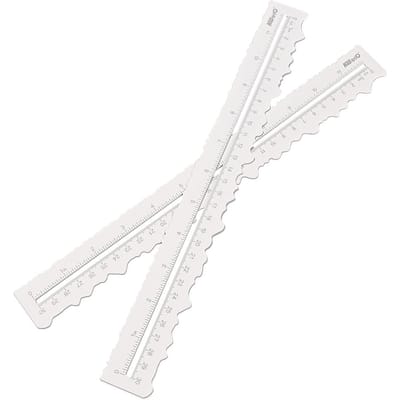 KWtrio Metalen Papier Scheurliniaal Knutselliniaal voor 30cm11in Meting Tekenen Snijden Scheurrand wit