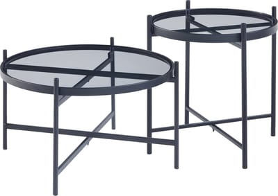 Salontafel Lier set van 2 zwart [en.casa]