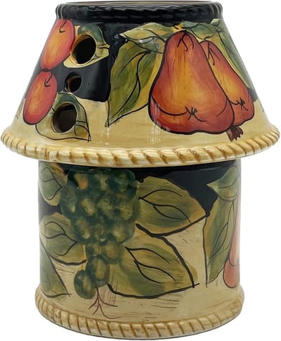 Decoratieve Kaars Pot Zwart met Winter Fruit Thema