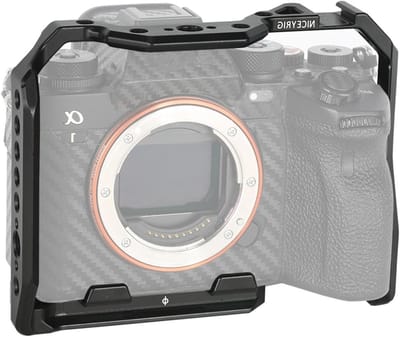 Camera Cage voor Sony Alpha 1/A9 II/A9 I/A7S III/A7M III/A7R III/A7R IV met NATO Rail, Koude Schoen en Beveiliging voor Professionele Fotografie en Videografie
