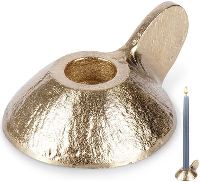Home Styling Collection - Aluminium Kandelaar - Industrieel - Goudkleurig - 9x7,5x4 cm