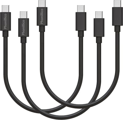 3x USB C naar USB C Kabel Zwart - 0,2 meter - Oplaadkabel voor Samsung Galaxy M56 5G / M55 5G / M33 5G / M23 5G / M15 5G / M14 5G / F56 5G / F55 5G / F23 / F16 5G / F15 5G / C55 5G