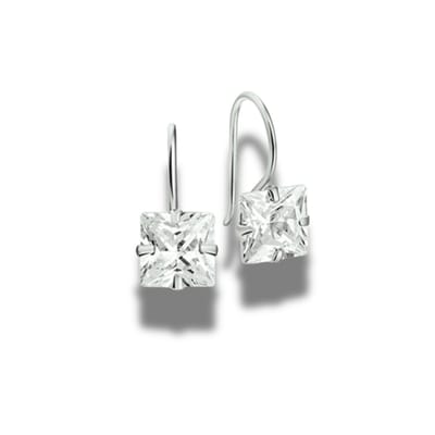 Oorhangers - oorbellen - 925 sterling zilver - silver - zirkonia - gerhodineerd - 20 mm