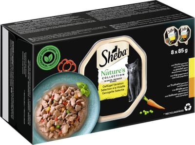 Kattenvoer Sheba Nature's Collection Poultry Flavors Kip Pauw 8 x 85 g