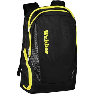Sac à dos pour raquette de badminton Sac à dos de tennis avec compartiment à chaussures indépendant Sac à dos Sac de sport noir/jaune