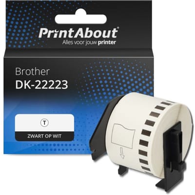 PrintAbout huismerk Etiket DK-22223 Zwart op wit (50  mm) Geschikt voor Brother