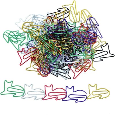 Schattige kattenvormige paperclips, 100 stuks, ideaal voor kantoor en thuis, handige bladwijzers en kantoormateriaal