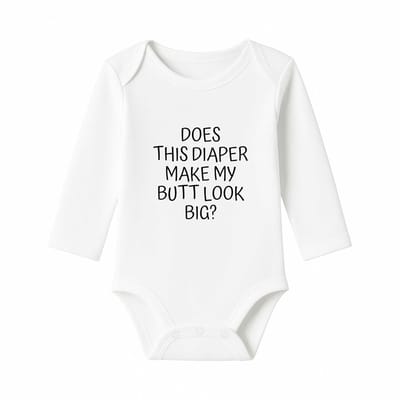 Romper Does this diaper make my butt look big? - wit - lange mouw
