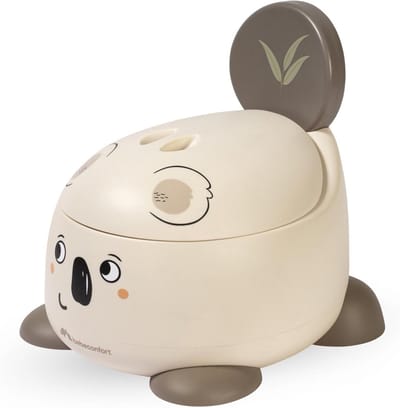 Comfortabele Baby Poep & Pisl voor 12-36 Maanden, met Anti-slip Voeten en Hygiënische Splash Guard, Afneembare Bak voor Makkelijk Schoonmaken, Compact met Deksel, Leuke Dieren Ontwerp