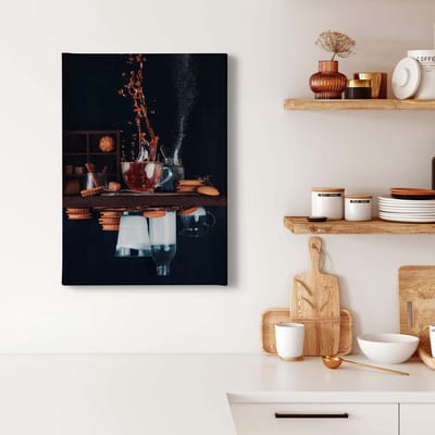 Canvas print DD123134 Upside down A.S. Création 0,5 x 0,7 m Bruin Kantoor Hal/Gang Keuken Slaapkamer Woonkamer