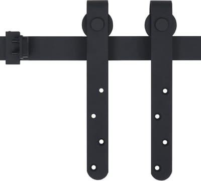 Schuifdeur Kit - Glijrail Set Kastdeur - Kastdeuren Ophangen - Gepoedercoat Koolstofstaal - 122 cm - Zwart