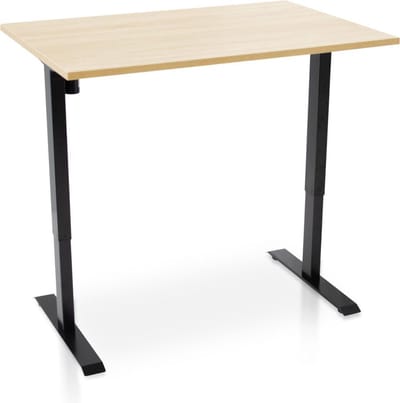 Zit-sta bureau elektrisch verstelbaar - MRC EASY | 120 x 80 cm | inclusief stekkerdoos en kabelklemmen | frame zwart - blad wild peren
