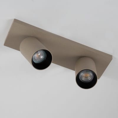 KS Verlichting - plafondlamp - Mila - 2 spot - GU10 - dimbare lamp - opbouwspot - aluminium - champagne