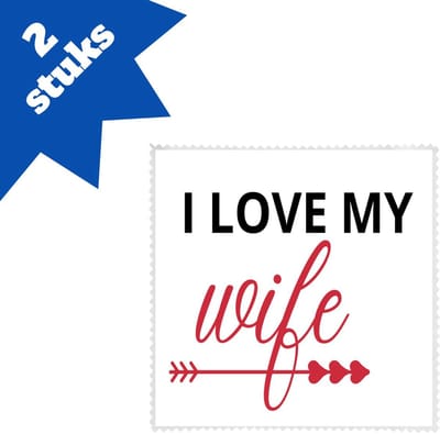 Akyol - i love my wife brillendoekjes - Liefde - je vrouw - valentijnsdag - verjaardagscadeau - cadeau voor vriendin - 17,8 bij 17,8 cm - 2 stuks