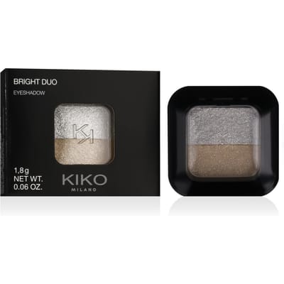 KIKO MILANO Bright Duo Oogschaduw (01 Metallic Wit/Echt Goud) 1,8 g