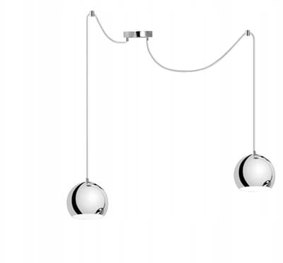 Moderne Chroom Hanglamp Bol - 2 lichtpunten E27