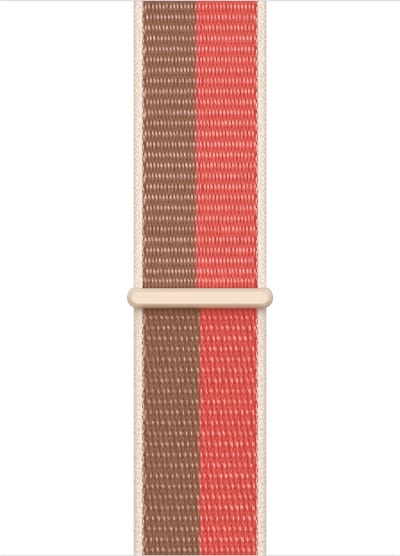 Apple Watch Geweven Sportbandje  - 45mm - Pink Pomelo/Tan - voor Apple Watch SE/5/6/7