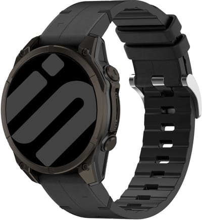 Strap-it Hybrid bandje van Leer & Siliconen geschikt voor Garmin Fenix 9 (Pro) 47mm - Fenix 8 (Pro-E-47mm) - Fenix 7 (Solar-Pro) - 6 (Solar-Pro) - Fenix 5 (Plus) / Forerunner 970 - 965 - 955 - 945 - 935 - 745 / Quatix 8 - 7 - 6 - 5 - Zwart