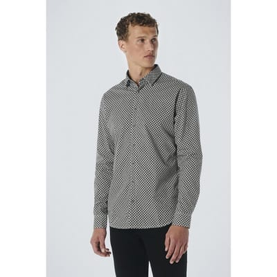 No Excess Shirt Stretch Allover Printed Black Maat: S | Casual Overhemden Outlet | Heren | Wit