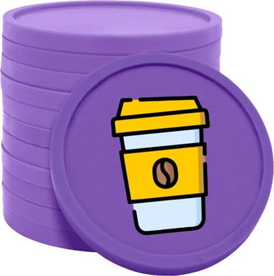 CombiCraft Koffie-To-Go consumptiemunten paars - Ø29mm enkelzijdig bedrukt - 100 stuks