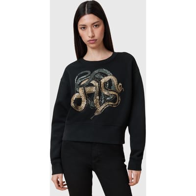 AllSaints Slitha Separo Sweat Black Taglia: S | Maglioni a maglia Outlet | Donna | Nero