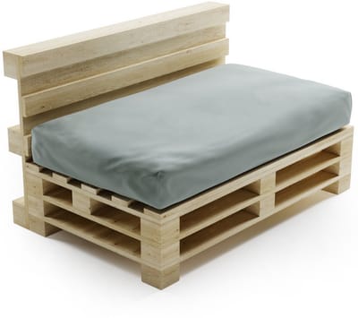 Bananair - Palletkussen - afneembare hoes - Waterbestendig Zitkussen - Tuinkussen voor Palletbank - 120x80 cm - Lichtgrijs