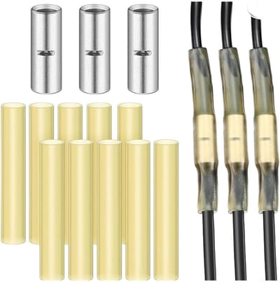 Onderdompelpomp Draad Reparatie - Elektrische Verbindingen - Waterdichte Installaties - Inclusief Krimpkous - 6x5x2 cm - Goud Zilver