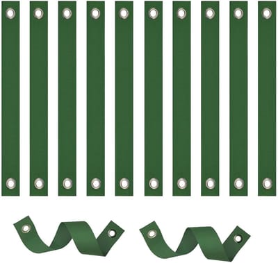 Dailygoods- Boomsteunriemen 12 Stuks - Zware Groene Nylon - Verstelbare Weerbestendige Banden - Doorvoergaten - Flexibel en Duurzaam - Ondersteuning voor Bomen - Plantenbanden