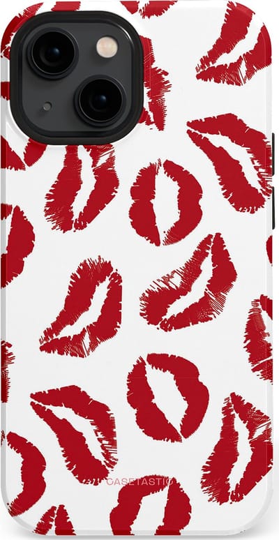 Casetastic Hoesje Geschikt voor Apple iPhone 13 Mini Magsafe - Stijlvolle Beschermende Duo-layer Case - Liefdeskusjes Rood Zoenen